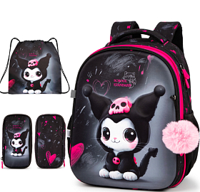 Ортопедичний рюкзак з пеналом та мішком 3 в 1 для дівчинки School Standard 38х30х18 см з Kurumi для молодших класів (Full 170-67)